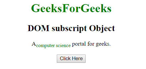 html dom subscript用法及代码示例