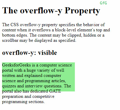 css overflow-y属性用法及代码示例